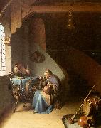 Gerrit Dou Woman Eating Porridge oil on canvas